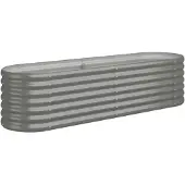 vidaXL Lit surélevé Acier revêtu par poudre 152x40x36 cm Gris