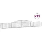 vidaXL Gabions avec arc surélevé 25 pcs. 400x50x40/60cm Fer galvanisé