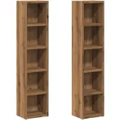 vidaXL Étagères CD 2 pcs. Chêne Artisan 21x16x93,5 cm Matériau dérivé du bois