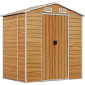 vidaXL Abri de jardin brun clair 191x130x198 cm Acier galvanisé