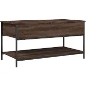 vidaXL Table basse marron imitation chêne 100x50x50 cm bois composite métal