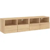 DKD Home Decor Armoires TV murales 2 unités Chêne Sonoma 60x30x30 cm Bois composite
