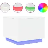 vidaXL Table basse avec lampes LED Blanc 50x50x40 cm