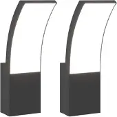 vidaXL Applique murale d'extérieur LED 2 pcs. noir aluminium moulé sous pression