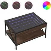 vidaXL Table basse avec Infinity-LED brun imitation chêne 70x50x38 cm