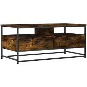 vidaXL Table basse chêne fumé 100x51x45 cm bois composite