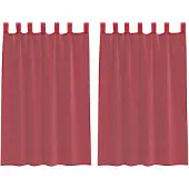 vidaXL Voile Rideaux avec poches pour tringles 2 pcs. Bordeaux