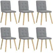 vidaXL Chaises de salle à manger 6 pcs. Tissu gris clair