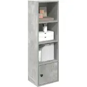vidaXL Bibliothèque gris béton 31x24x102 cm bois d'ingénierie