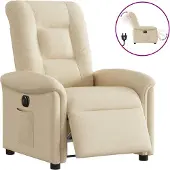 Syfax Fauteuil relax électrique Crème Tissu