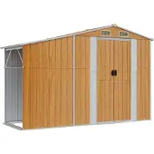 vidaXL Abri de jardin brun 277x93x179 cm Acier galvanisé