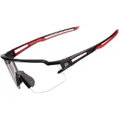RockBros Unisexe, Lunettes de sport, Photochromique UV400 (Noir, Red, UV400), Rouge, Noir