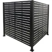 Relaxdays Habillage pour poubelles , gamme Line, 2 panneaux de 120 x 120 cm (H x L) chacun, brise-vue modulaire, clôture pour poubelles, noir