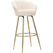 Dmora Tequis - Tabouret, 55x53x110h cm Blanc Crème, Rembourré