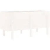 vidaXL Lit surélevé blanc 121x50x57 cm pin massif