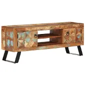 vidaXL Meuble TV 112 x 30 x 45 cm en bois massif recyclé