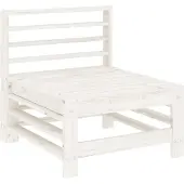vidaXL Canapé central de jardin blanc pin massif