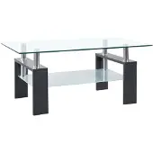 vidaXL Table basse Gris Transparent 95x55x40 cm verre trempé