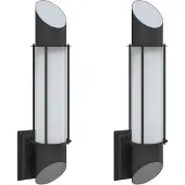 vidaXL Lampes murales d'extérieur 2 pcs. noir acier inoxydable