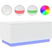vidaXL Table basse avec lampes LED blanc 90x50x40 cm