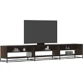 vidaXL Armoire TV marron imitation chêne 270x40x46 cm Matériau dérivé du bois