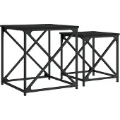 vidaXL Tables basses gigognes 2 pcs noir bois d'ingénierie