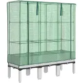 vidaXL Lit surélevé avec serre aspect rotin 120x40x140 cm