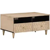 vidaXL Table basse 80x54x40 cm en bois massif de manguier