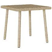 vidaXL Table basse de jardin rectangulaire beige 40x40x37 cm Poly rotin