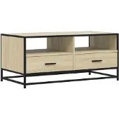 vidaXL Table basse chêne Sonoma 100x50x45 cm bois composite et métal