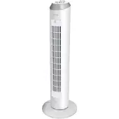 Cecotec FORCESILENCE 8090 SKYLINE, ventilateur d'intérieur vertical, argenté, blanc, pour sol, avec boutons, rotatif, 2 heures, 60 W