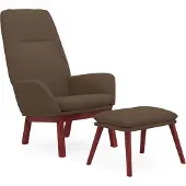 vidaXL Fauteuil relax avec pouf Taupe Tissu