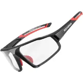 RockBros Unisexe, Lunettes de sport, Lunettes de vélo photochromiques UV400 SP216BK - noir et rouge (Noir, Red, Noir et rouge), Noir, Rouge