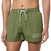 BOSS Shorts de bain 'Mooneye' olive / blanc