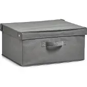 Zeller Boîte de rangement avec couvercle, pliable, gris, 41 x 35 x 20 cm, 14606