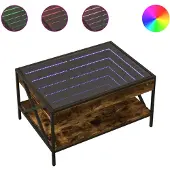 vidaXL Table basse avec Infinity-LED chêne fumé 70x50x38 cm