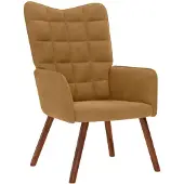 vidaXL Fauteuil relax marron velours
