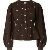Pieces Cardigan 'PCSILLY' brun foncé / vert clair / blanc