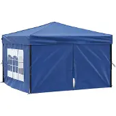 vidaXL Tente de réception pliable avec parois latérales bleu 3x3 m