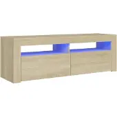 vidaXL Armoire TV avec lampes LED Chêne Sonoma 120x35x40 cm