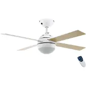 Eglo Fan Fan Blanc et bois avec lampe