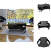 vidaXL Table basse réglable, finition haute brillance noire - Tables basses