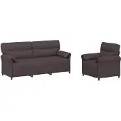 vidaXL Ensemble de canapés, 2 pièces, tissu marron foncé