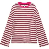 Pull&Bear T-shirt rose / rose foncé / blanc