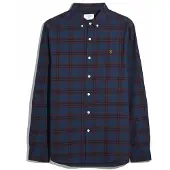 Farah Chemise 'BREWER' bleu foncé / cyclamen