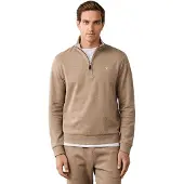 Hackett London pour homme. HM5800151 Sweat à demi-fermeture éclair beige (L), Casuel, Coton, Manche longue