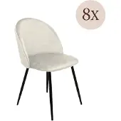 Dmora Achito - Chaise, Blanc Crème, 8 Chaises