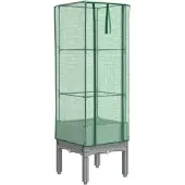 vidaXL Lit surélevé avec serre aspect rotin 40x40x140 cm