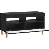 vidaXL Meuble TV LED noir en panneaux de particules