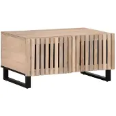 vidaXL Table basse blanche 80x51x40 cm en bois massif de manguier